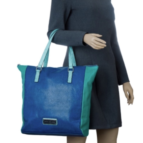 Marc by Marc Jacobs Blue/Green Lizard Stamped Leather Take Me Tote - Picture 14 of 16